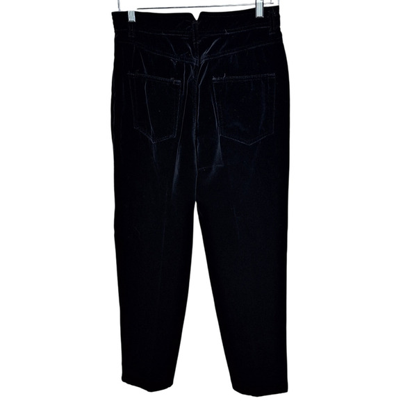 Karen Kane Lifestyle Women 8 Black Velvet Made in U.S.A. Straight Leg Pants - Picture 3 of 6